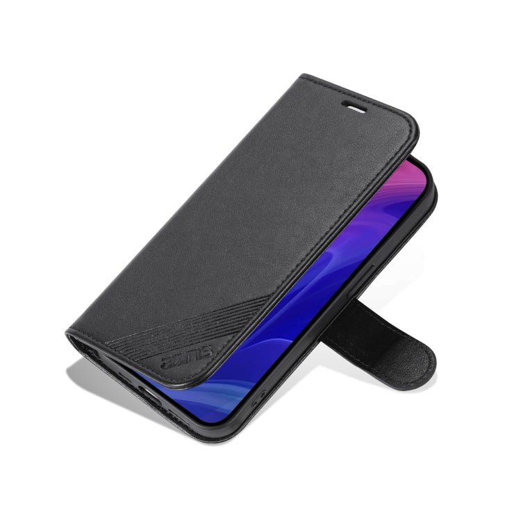 For iPhone 16 Pro Max AZNS Sheepskin Texture Flip Leather Phone Case(Black)