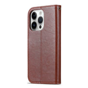For iPhone 16 Pro AZNS Sheepskin Texture Flip Leather Phone Case(Brown)