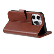 For iPhone 16 Pro AZNS Sheepskin Texture Flip Leather Phone Case(Brown)