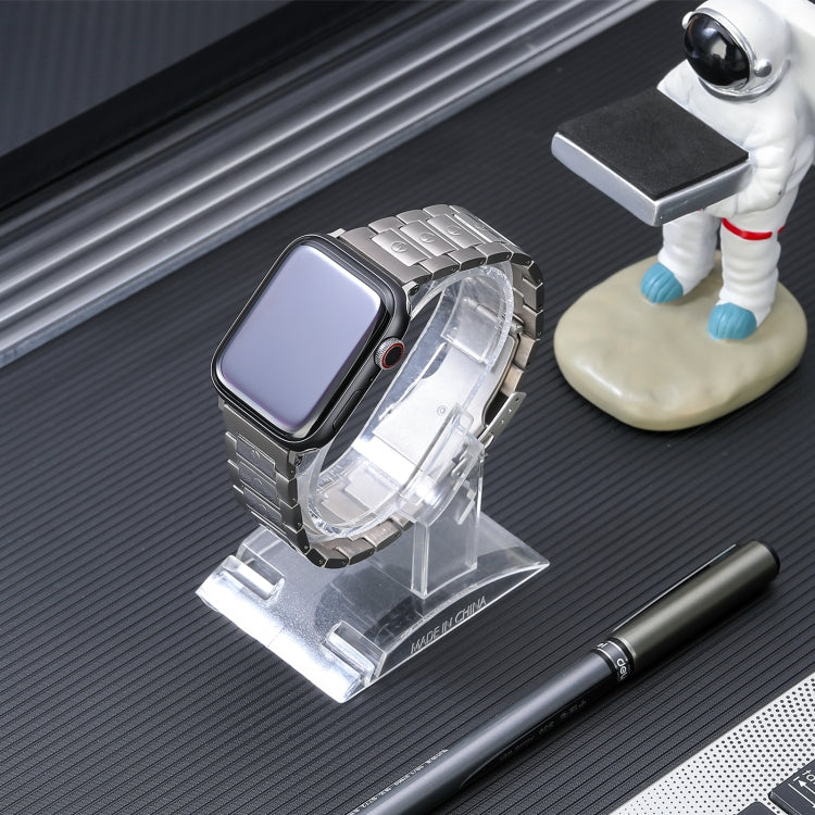 For Apple Watch Series 8 41mm Safety Buckle Titanium Steel Watch Band(Silver) - Watch Bands by PMC TechLife | Online Shopping South Africa | PMC TechLife