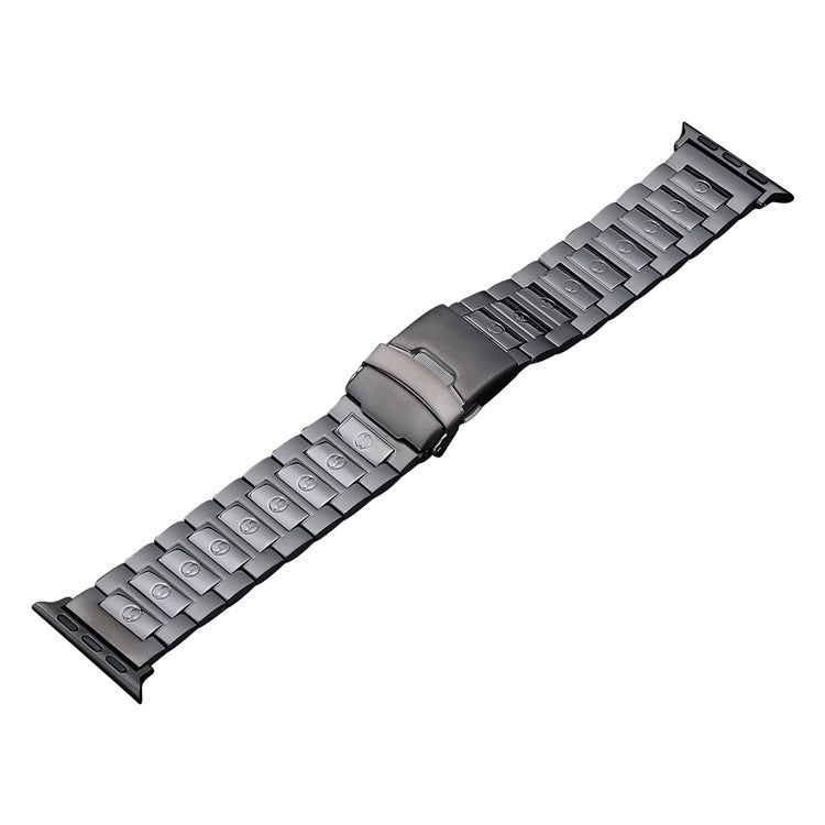 For Apple Watch SE 2022 44mm Safety Buckle Titanium Steel Watch Band(Grey) - Watch Bands by PMC TechLife | Online Shopping South Africa | PMC TechLife