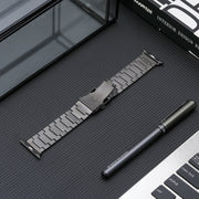 For Apple Watch SE 40mm Safety Buckle Titanium Steel Watch Band(Grey)