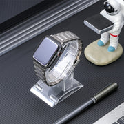 For Apple Watch SE 40mm Safety Buckle Titanium Steel Watch Band(Silver)