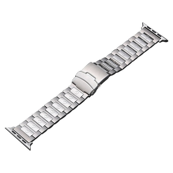 For Apple Watch SE 40mm Safety Buckle Titanium Steel Watch Band(Silver)