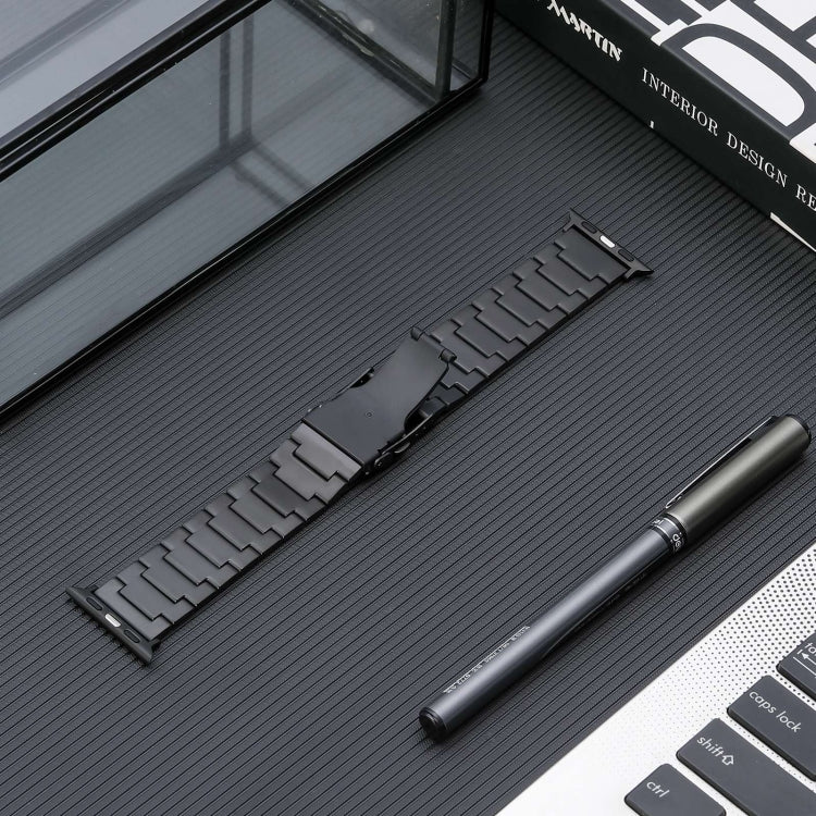 For Apple Watch Series 4 40mm Safety Buckle Titanium Steel Watch Band(Black) - Watch Bands by PMC TechLife | Online Shopping South Africa | PMC TechLife