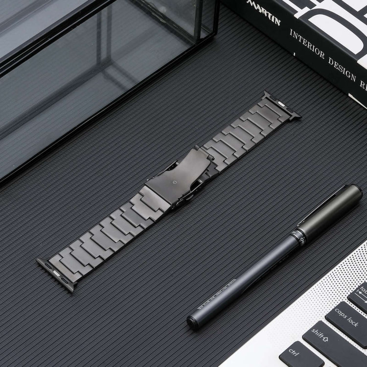 For Apple Watch Series 2 42mm Safety Buckle Titanium Steel Watch Band(Grey) - Watch Bands by PMC TechLife | Online Shopping South Africa | PMC TechLife