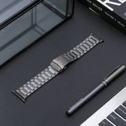 For Apple Watch 38mm Safety Buckle Titanium Steel Watch Band(Grey)