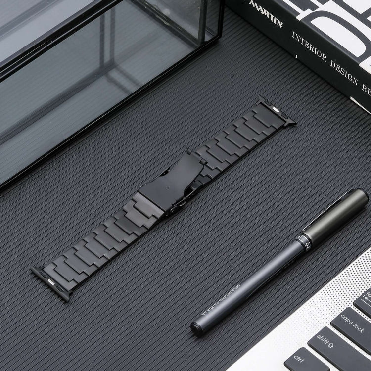 For Apple Watch Ultra 2 49mm Safety Buckle Titanium Steel Watch Band(Black) - Watch Bands by PMC TechLife | Online Shopping South Africa | PMC TechLife