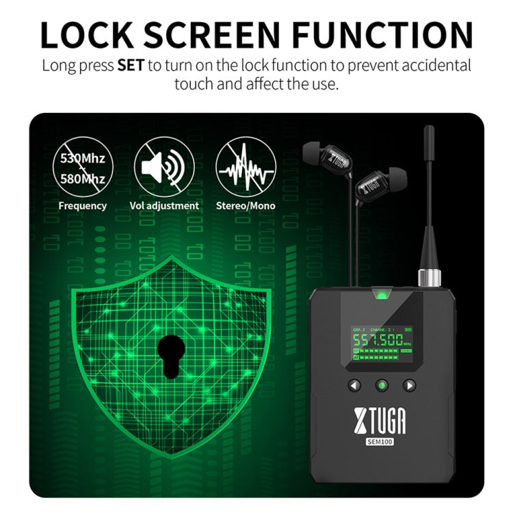 XTUGA SEM100 Professional Wireless In Ear Monitor System 1 BodyPacks(AU Plug) - free shipping - PMC Jewellery - Order now!