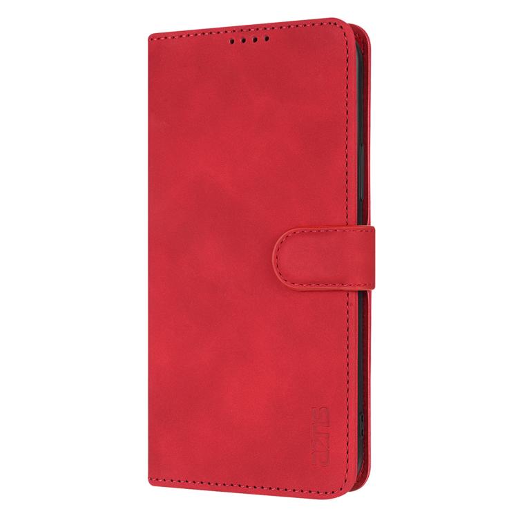 For iPhone 16e AZNS Skin Feel Calf Texture Flip Leather Phone Case(Red) - iPhone 16e Cases by AZNS | Online Shopping South Africa | PMC TechLife | Buy Now Pay Later Mobicred