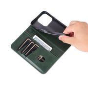 For iPhone 15 Pro Max AZNS Magnetic Calf Texture Flip Leather Phone Case(Dark Green)