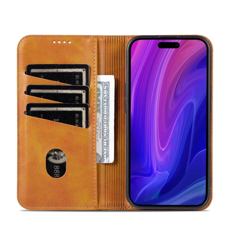 For iPhone 16 Pro Max AZNS Magnetic Calf Texture Flip Leather Phone Case(Light Brown) - iPhone 16 Pro Max Cases by AZNS | Online Shopping South Africa | PMC TechLife | Buy Now Pay Later Mobicred