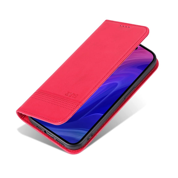 For iPhone 16 Pro AZNS Magnetic Calf Texture Flip Leather Phone Case(Red)