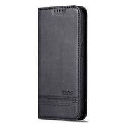 For iPhone 16 Pro AZNS Magnetic Calf Texture Flip Leather Phone Case(Black)