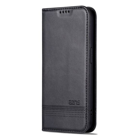 For iPhone 16 Pro AZNS Magnetic Calf Texture Flip Leather Phone Case(Black)