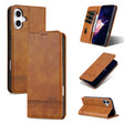 For iPhone 16 AZNS Magnetic Calf Texture Flip Leather Phone Case(Light Brown) - free shipping - PMC TechLife - Order now!