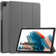 For Samsung Galaxy Tab A9 Custer Pure Color 3-Fold Holder Leather Tablet Case(Grey) - Others by PMC TechLife | Online Shopping South Africa | PMC TechLife | Buy Now Pay Later Mobicred