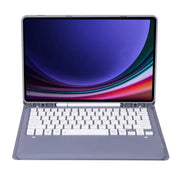 For Samsung Galaxy Tab S9+ A810B Pen Slot Detachable Bluetooth Keyboard Leather Tablet Case(Purple)