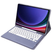 For Samsung Galaxy Tab S9+ A810B Pen Slot Detachable Bluetooth Keyboard Leather Tablet Case(Purple)