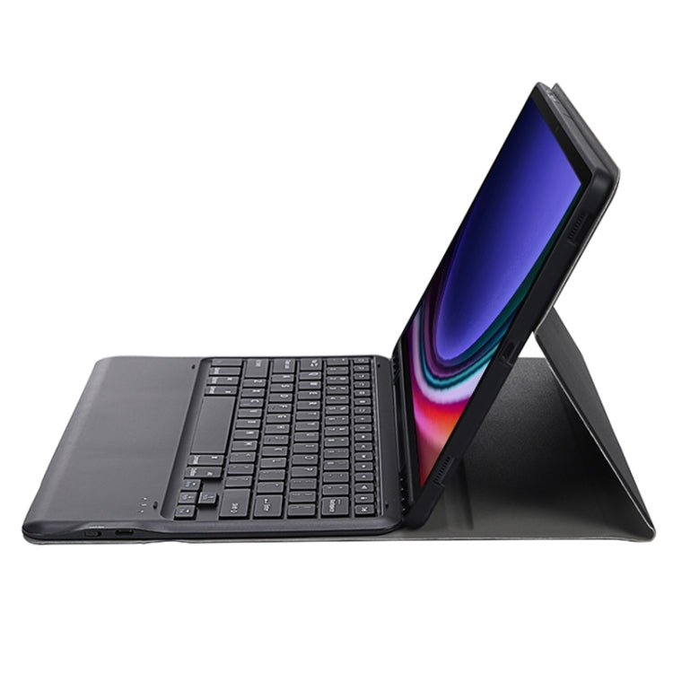 For Samsung Galaxy Tab S9 FE+ A810B Pen Slot Detachable Bluetooth Keyboard Leather Tablet Case(Black) - Samsung Keyboard by PMC TechLife | Online Shopping South Africa | PMC TechLife