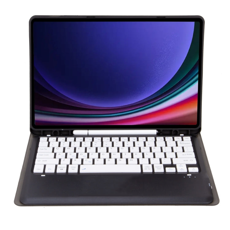 For Samsung Galaxy Tab S9 FE+ A810B Pen Slot Detachable Bluetooth Keyboard Leather Tablet Case(Black+White) - Samsung Keyboard by PMC TechLife | Online Shopping South Africa | PMC TechLife