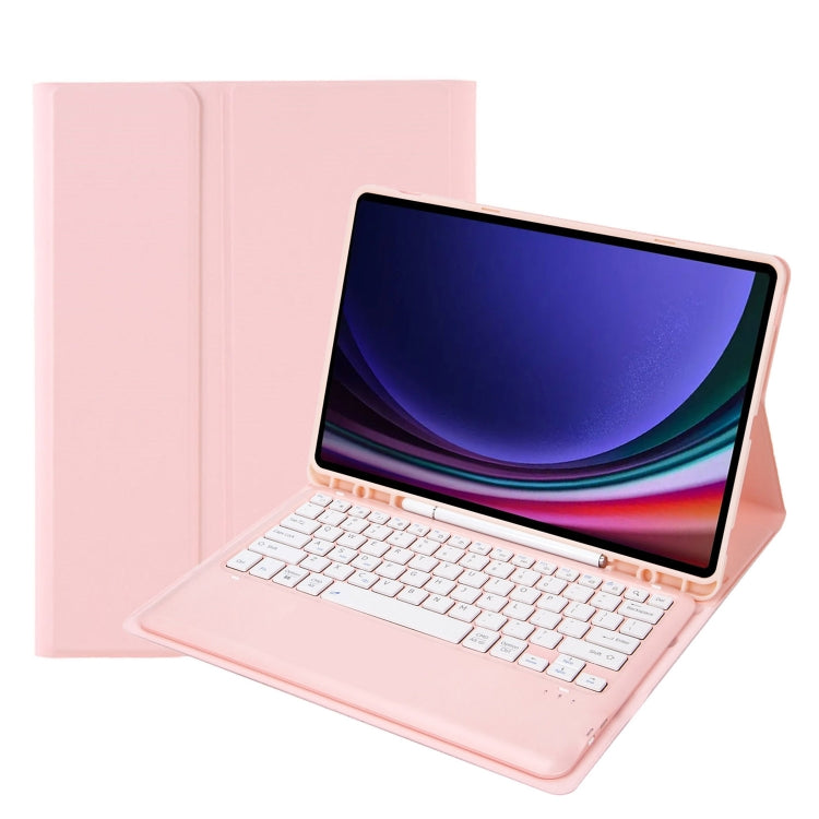 For Samsung Galaxy Tab S9 FE+ A810B Pen Slot Detachable Bluetooth Keyboard Leather Tablet Case(Pink) - Samsung Keyboard by PMC TechLife | Online Shopping South Africa | PMC TechLife