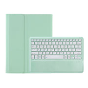 For Samsung Galaxy Tab S9 FE+ A810B Pen Slot Detachable Bluetooth Keyboard Leather Tablet Case(Mint Green)