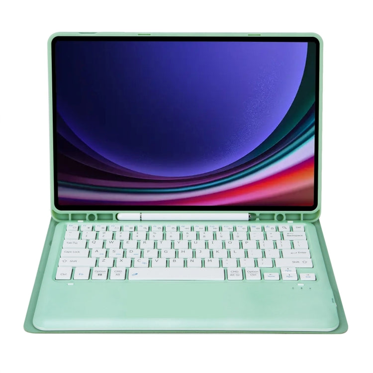 For Samsung Galaxy Tab S9 FE+ A810B Pen Slot Detachable Bluetooth Keyboard Leather Tablet Case(Mint Green) - Samsung Keyboard by PMC TechLife | Online Shopping South Africa | PMC TechLife