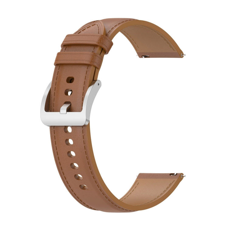 For Samsung Galaxy Watch 6 / 6 Classic Leather Replacement Watch Band(Light Brown)