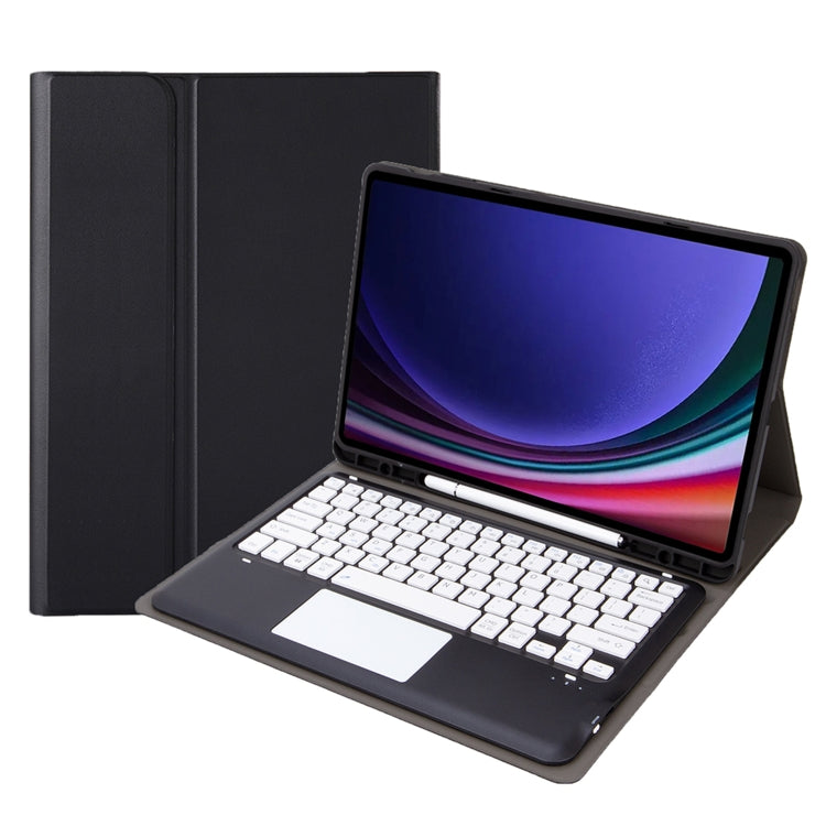 For Samsung Galaxy Tab S9+ A810B-A Touch Pad Detachable Bluetooth Keyboard Leather Tablet Case(Black+White) - Samsung Keyboard by PMC TechLife | Online Shopping South Africa | PMC TechLife