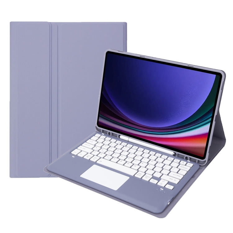 For Samsung Galaxy Tab S9+ A810B-A Touch Pad Detachable Bluetooth Keyboard Leather Tablet Case(Purple) - Samsung Keyboard by PMC TechLife | Online Shopping South Africa | PMC TechLife