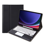 For Samsung Galaxy Tab S9 FE+ A810B-A Touch Pad Detachable Bluetooth Keyboard Leather Tablet Case(Black+White)