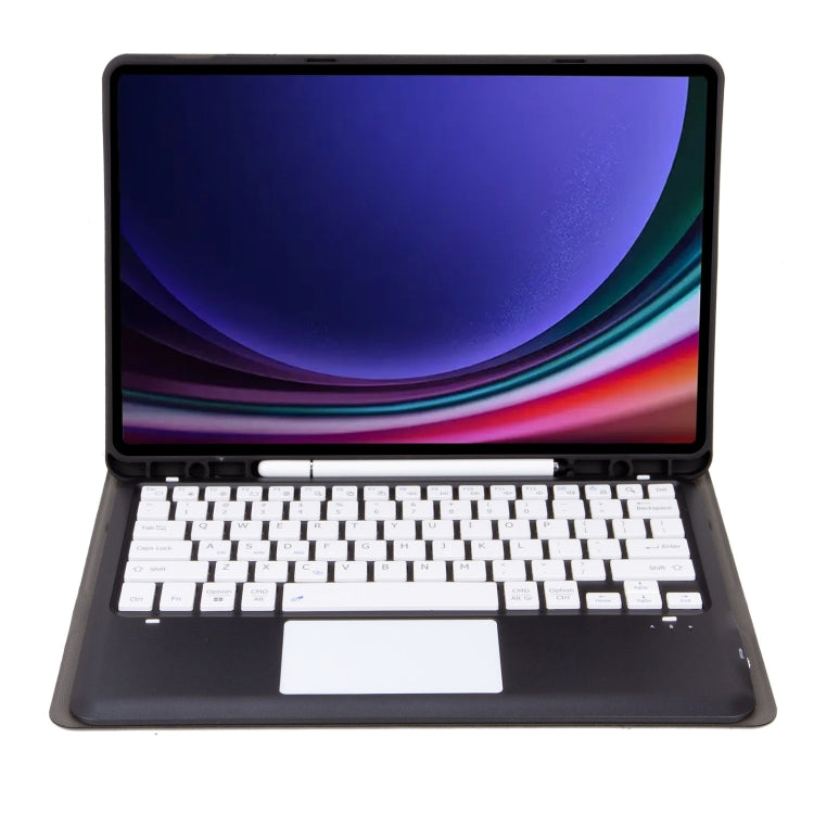 For Samsung Galaxy Tab S9 FE+ A810B-A Touch Pad Detachable Bluetooth Keyboard Leather Tablet Case(Black+White) - Samsung Keyboard by PMC TechLife | Online Shopping South Africa | PMC TechLife