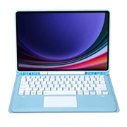 For Samsung Galaxy Tab S10+ 12.4 A810B-A Touch Pad Detachable Bluetooth Keyboard Leather Tablet Case(Sky Blue)