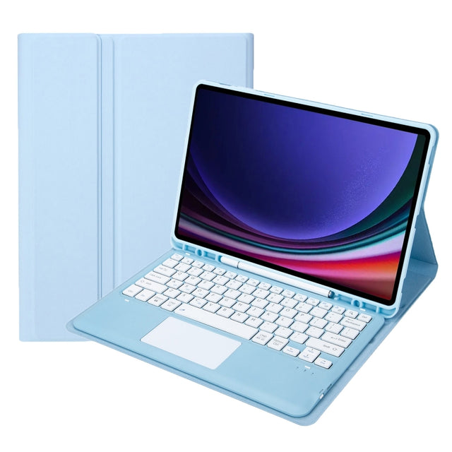For Samsung Galaxy Tab S10+ 12.4 A810B-A Touch Pad Detachable Bluetooth Keyboard Leather Tablet Case(Sky Blue)