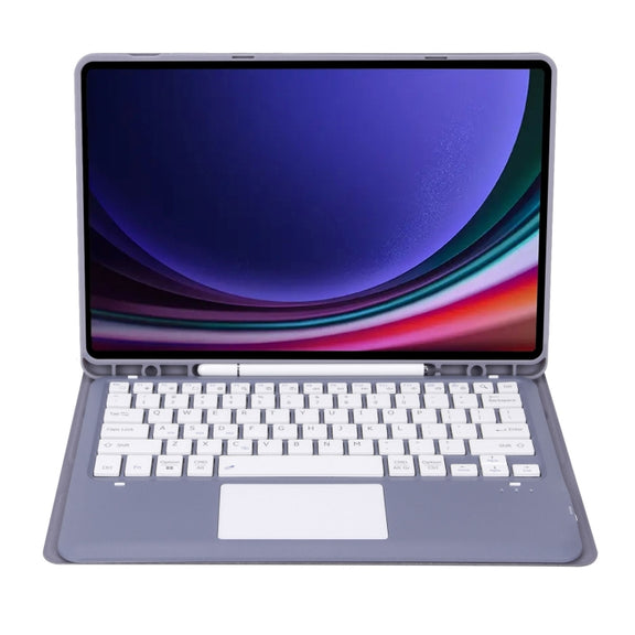 For Samsung Galaxy Tab S9 FE+ A810B-A Touch Pad Detachable Bluetooth Keyboard Leather Tablet Case(Purple)