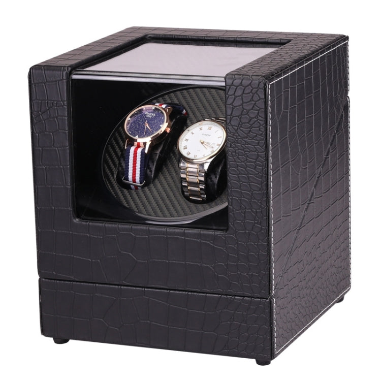 5 Gear Mechanical Automatic Watch Box Electric Motor Watch Shaker, US Plug, Style:Crocodile Pattern(Black)