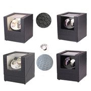 5 Gear Mechanical Automatic Watch Box Electric Motor Watch Shaker, US Plug, Style:Crocodile Pattern(White)