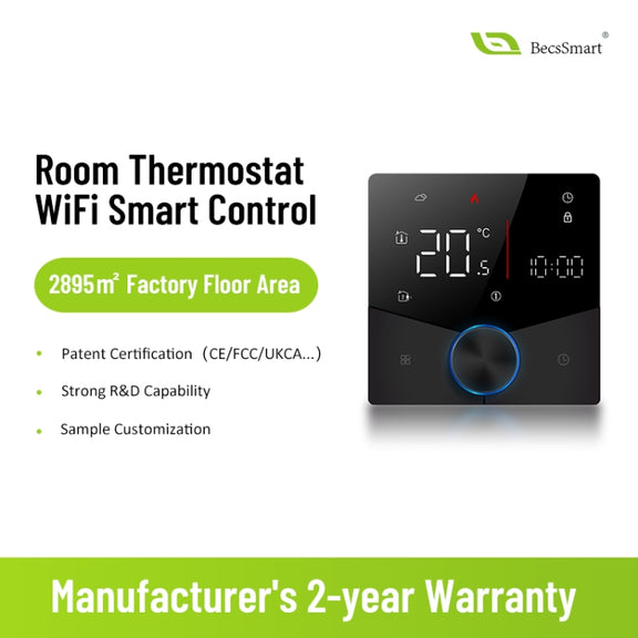 BHT-009GCLW Boiler Heating WiFi Smart Home LED Thermostat(Black)