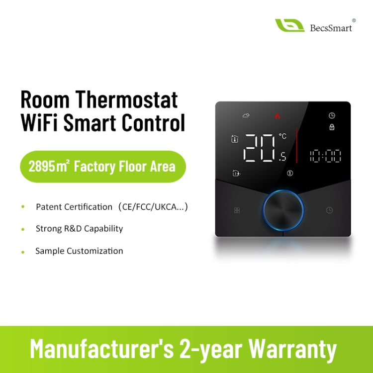 BHT-009GCLW Boiler Heating WiFi Smart Home LED Thermostat(Black)
