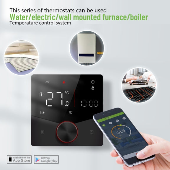 BHT-009GCLW Boiler Heating WiFi Smart Home LED Thermostat(Black)