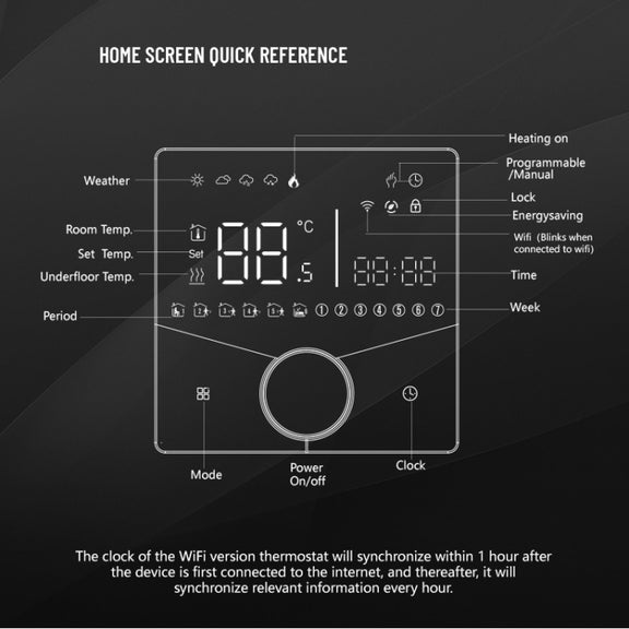 BHT-009GCLW Boiler Heating WiFi Smart Home LED Thermostat(Black)