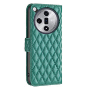For OPPO Find X7 Diamond Lattice Wallet Leather Flip Phone Case(Green)