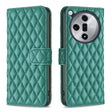 For OPPO Find X7 Ultra Diamond Lattice Wallet Leather Flip Phone Case(Green) - Find X7 Ultra Cases by PMC TechLife | Online Shopping South Africa | PMC TechLife | Buy Now Pay Later Mobicred