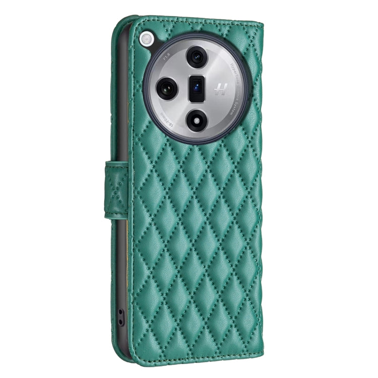 For OPPO Find X7 Ultra Diamond Lattice Wallet Leather Flip Phone Case(Green) - Find X7 Ultra Cases by PMC TechLife | Online Shopping South Africa | PMC TechLife | Buy Now Pay Later Mobicred