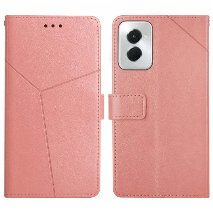 For Motorola Moto G Power 5G 2024 HT01 Y-shaped Pattern Flip Leather Phone Case(Pink) - Motorola Cases by PMC Jewellery | Online Shopping South Africa | PMC Jewellery | Buy Now Pay Later Mobicred