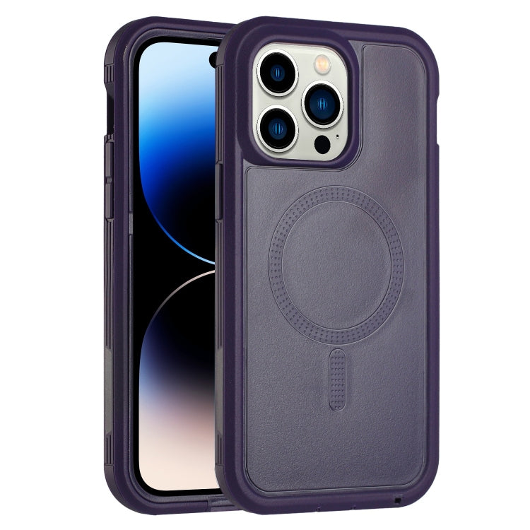 For iPhone 15 Pro Defender Series XT MagSafe Magnetic PC + TPU Shockproof Phone Case(Dark Purple) - iPhone 15 Pro Cases by PMC TechLife | Online Shopping South Africa | PMC TechLife