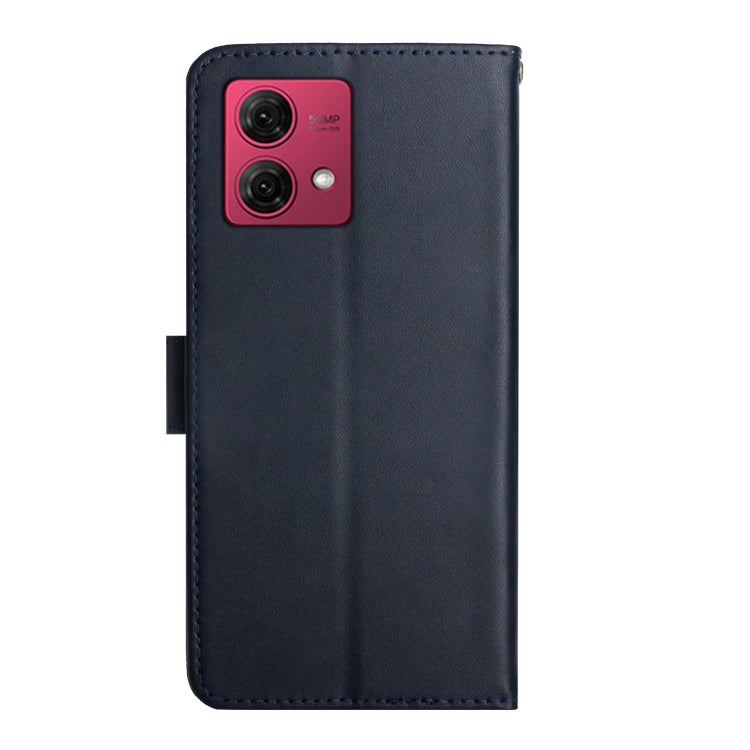 For Motorola Moto G84 Genuine Leather Fingerprint-proof Horizontal Flip Phone Case(Blue)