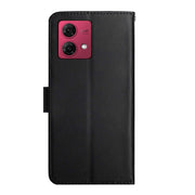 For Motorola Moto G84 Genuine Leather Fingerprint-proof Horizontal Flip Phone Case(Black)