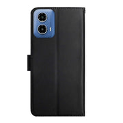 For Motorola Moto G34 5G Genuine Leather Fingerprint-proof Horizontal Flip Phone Case(Black)